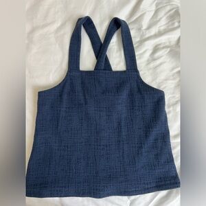 Madewell blue cross back apron tank top